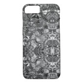 Coques Case-Mate iPhone Gris Smoky Quartz, noir blanc gris motif (Dos)