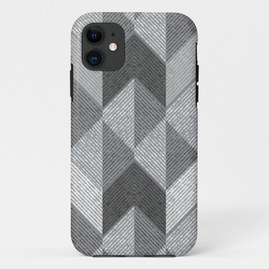 Coques Case-Mate iPhone Gris texturé géométrique. (Dos)