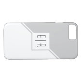 Coques Case-Mate iPhone Gris, triangles blancs, monogramme moderne géométr (Dos (Horizontal))