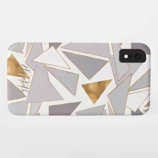 Coques Case-Mate iPhone Gris Triangles Gris Gris Gris (Dos (Horizontal))