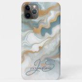 Coques Case-Mate iPhone Gris Turquoise Blue Gold Marbre blanc Art Motif (Dos)