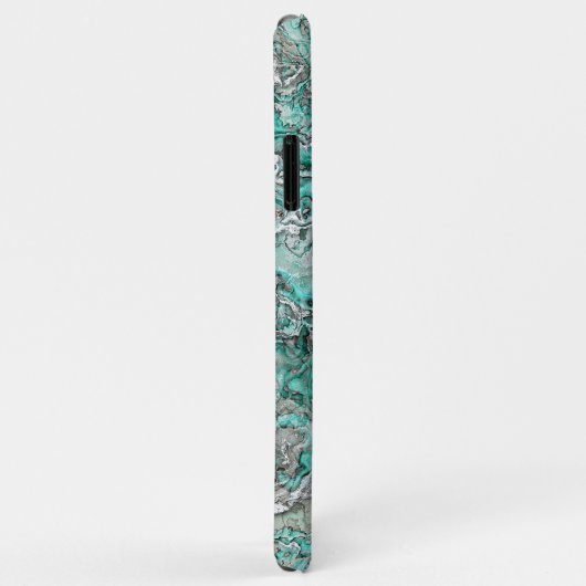 Coques Case-Mate iPhone Gris Turquoise Monnaie Vert Minéraux Agences Motif (Dos/Droite)