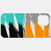 Coques Case-Mate iPhone Gris Turquoise Noir Orange Pinceau (Verso (horizontal))