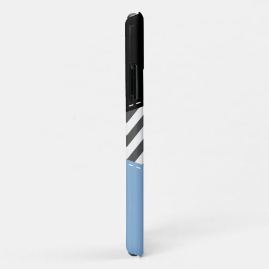 Coques Case-Mate iPhone Gris Zigzag, Gris Chevron, Motif Zigzag, Bleu (Dos/Droite)