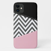 Coques Case-Mate iPhone Gris Zigzag, Gris Chevron, Motif Zigzag, Rose (Dos)