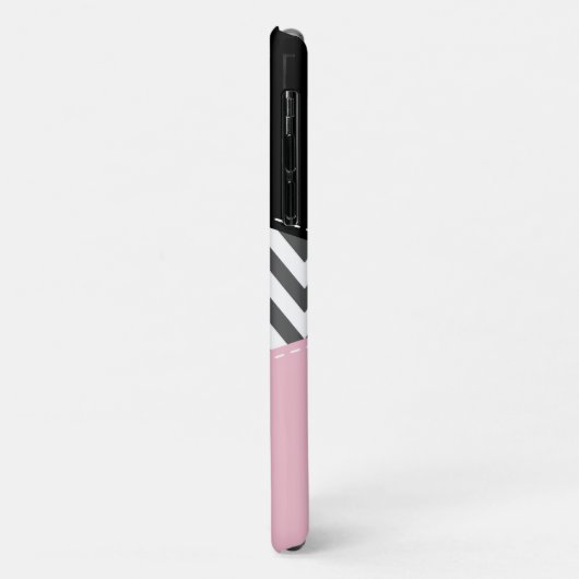 Coques Case-Mate iPhone Gris Zigzag, Gris Chevron, Motif Zigzag, Rose (Dos/Gauche)