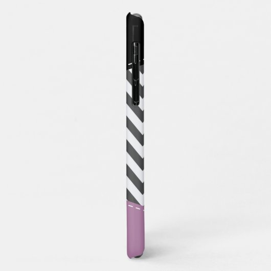 Coques Case-Mate iPhone Gris Zigzag, Gris Chevron, Motif Zigzag, Violet (Dos/Gauche)