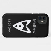 Coques Case-Mate iPhone groomsman ajouter nom année noir arc chemise crava (Dos (Horizontal))