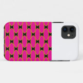 Coques Case-Mate iPhone Groovy Chic Bright Pink Black Tiled Geo Pattern (Dos (Horizontal))