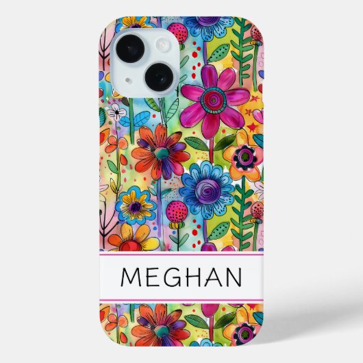 Coques Case-Mate iPhone Groovy Rétro Fleur Power Personnalisé (Verso)