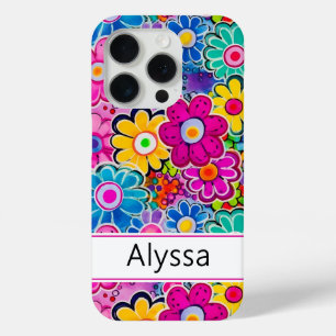 Coque iPhone 15 Pro Groovy Rétro Floral Personnalisé