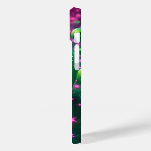 Coques Case-Mate iPhone Groovy Smiley Vibes – Neon Green & Cosmic purple (Verso / Gauche)
