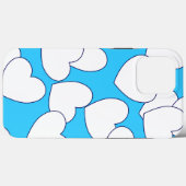 Coques Case-Mate iPhone Gros Coeurs Blancs Sur Beau Bleu (Verso (horizontal))