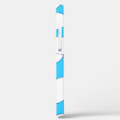 Coques Case-Mate iPhone Gros Coeurs Blancs Sur Bleu Lumière (Verso / Gauche)