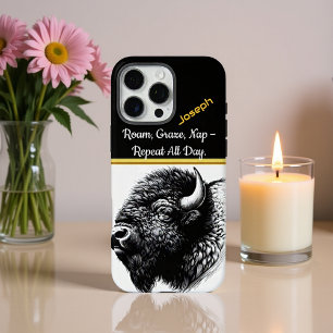 Coques iPhone 16 Pro Max Gros plan de Buffalo dans l'habitat naturel