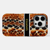 Coques Case-Mate iPhone Gros plan de motifs venimeux de serpent (Verso (horizontal))