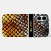 Coques Case-Mate iPhone Gros plan de motifs venimeux de serpent (Verso (horizontal))