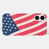 Coques Case-Mate iPhone Gros plan du drapeau patriotique (Verso (horizontal))