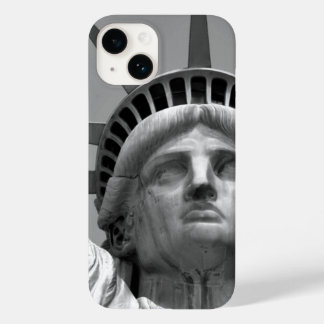 Coque Pour iPhone 14 Gros plan noir et blanc Statue de la Liberté