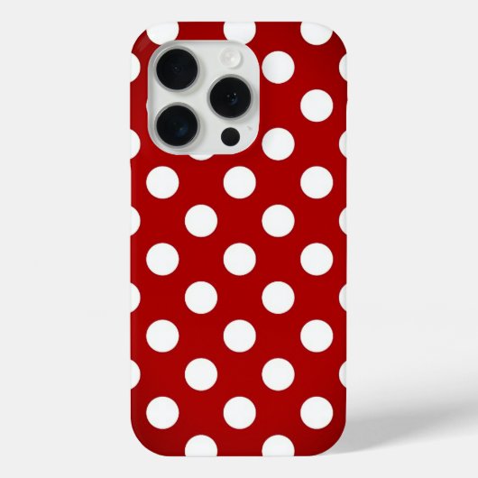 Coques Case-Mate iPhone Gros Pois blancs Sur Beau Rouge (Verso)