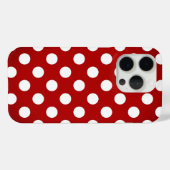 Coques Case-Mate iPhone Gros Pois blancs Sur Beau Rouge (Verso (horizontal))