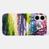 Coques Case-Mate iPhone Grosse de fleurs cachées de cerisiers (Verso (horizontal))