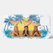 Coques Case-Mate iPhone Group Blue Palm Tree Graphic (Verso (horizontal))