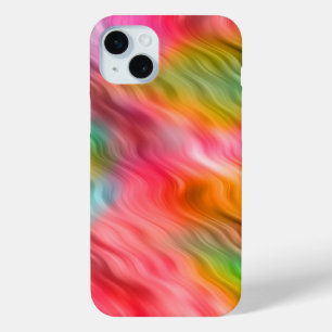 Coque iPhone 15 Mini Grue colorée Fleur Wavy Texture
