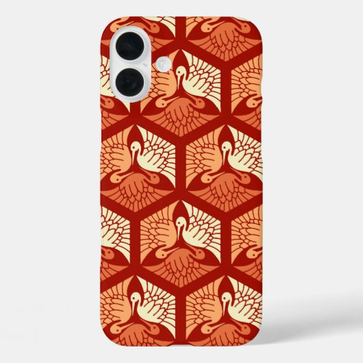 Coques Case-Mate iPhone Grues japonaises, mandarin et orange clair (Verso)