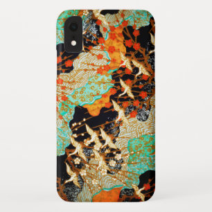 Coques Pour iPhone GRUES VOLANTES AVEC FLEURS DE PRINTEMPS Floral Jap