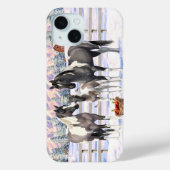 Coques Case-Mate iPhone Grulla Pinto Grey Paint Hors sur une ferme d'hiver (Verso)