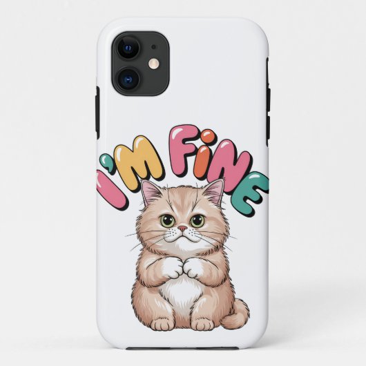 Coques Case-Mate iPhone Grumpy Cat "I'm Fine" Funny Cartoon Shirt (Dos)