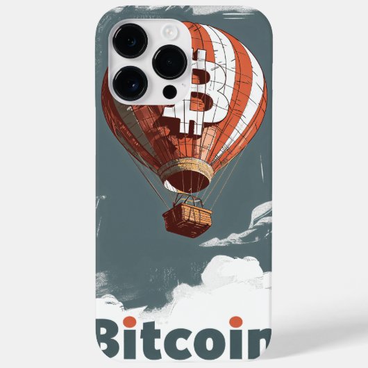 Coques Case-Mate iPhone Grunge Bitcoin hot air balloon Blockchain design (Verso)