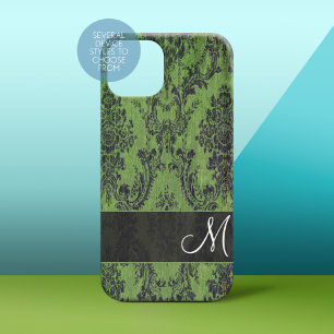 Coque Pour iPhone 15 Grunge Damask Patch sur Galaxy avec Monogramme