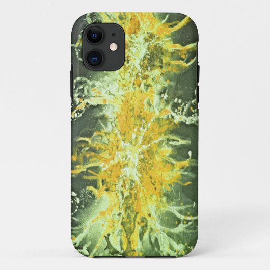 Coques Case-Mate iPhone Grunge design - vert jaune (Dos)