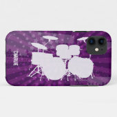 Coques Case-Mate iPhone Grunge Drums Purple Burve (Dos (Horizontal))