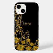 Coques Case-Mate iPhone Grunge Jaune Doré Fleur & Vine (Verso)