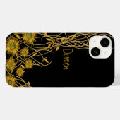 Coques Case-Mate iPhone Grunge Jaune Doré Fleur & Vine (Verso (horizontal))