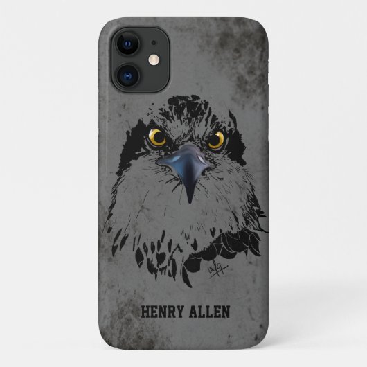 Coques Case-Mate iPhone Grunge moderne Gris noir Balbuzard Roi des oiseaux (Dos)