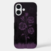 Coques Case-Mate iPhone Grunge Rose Black Purple Monogramme Nom personnali (Verso)