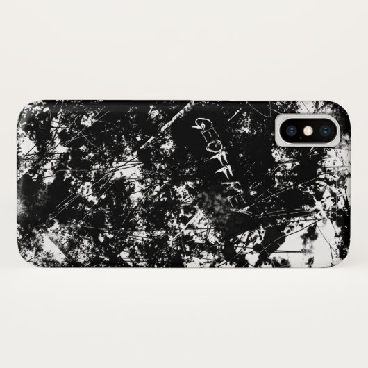 Coques Case-Mate iPhone Grunge urbain Abstrait noir et blanc (Dos (Horizontal))