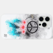 Coques Case-Mate iPhone *~* Grunge Watercolor Peace Sign Feathers Flowers (Verso (horizontal))