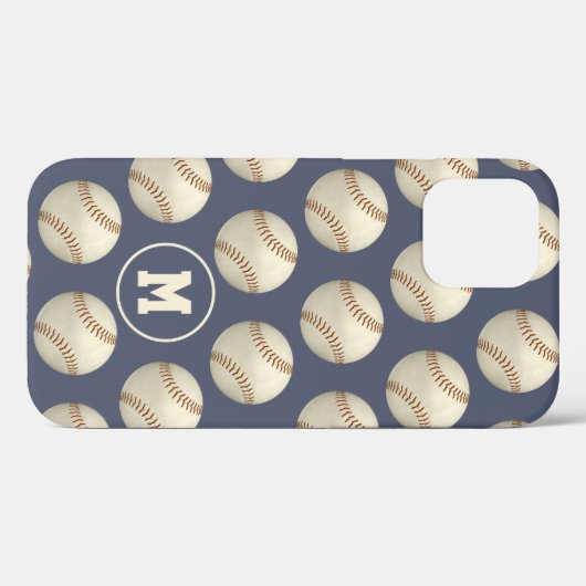 Coques Case-Mate iPhone Grungy baseballs softballs motif monogrammed (Verso (horizontal))