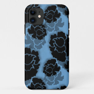 Coque iPhone 11 Grungy Floral Decadence BT iPhone 5 Coque, Bleu