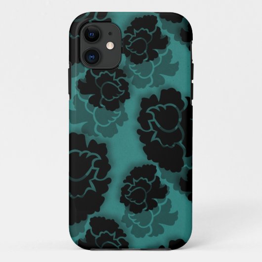 Coques Case-Mate iPhone Grungy Floral Decadence BT iPhone 5 Coque, Turquoi (Dos)