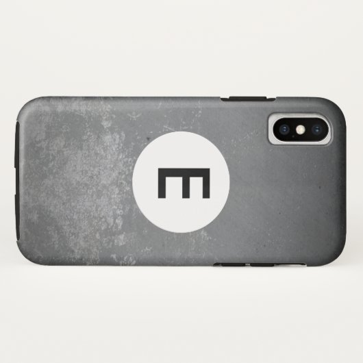 Coques Case-Mate iPhone Grungy Grey monogramme dessiné motif (Dos (Horizontal))