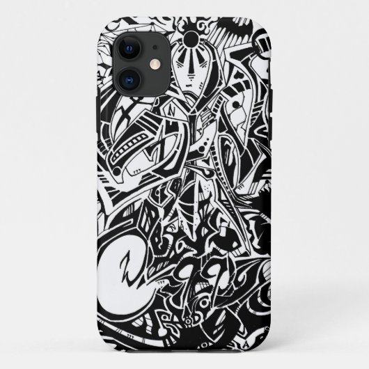 Coques Case-Mate iPhone GRYM - Art Abstrait noir et blanc (Dos)