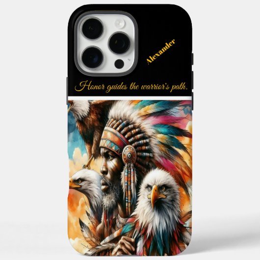 Coques Case-Mate iPhone Guerrier africain aux aigles. (Verso)