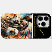 Coques Case-Mate iPhone Guerrier africain avec des aigles. (Verso (horizontal))