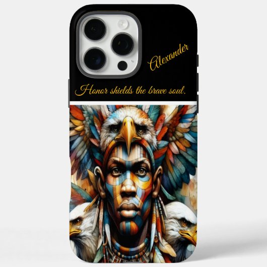 Coques Case-Mate iPhone Guerrier africain orné d'aigles, art IA (Verso)
